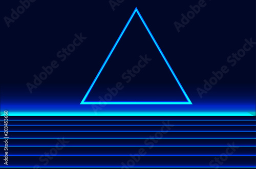 Future retro line background of the 80s. Vector futuristic synth retro wave illustration in 1980s posters style.
