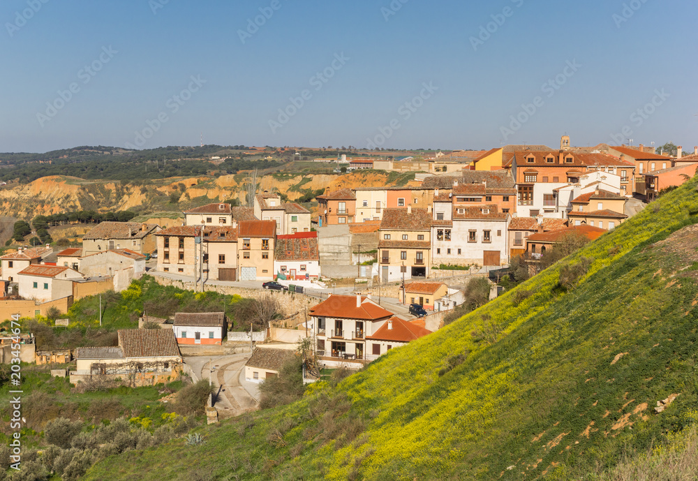 Colorful hill and houses in Toro, Spain