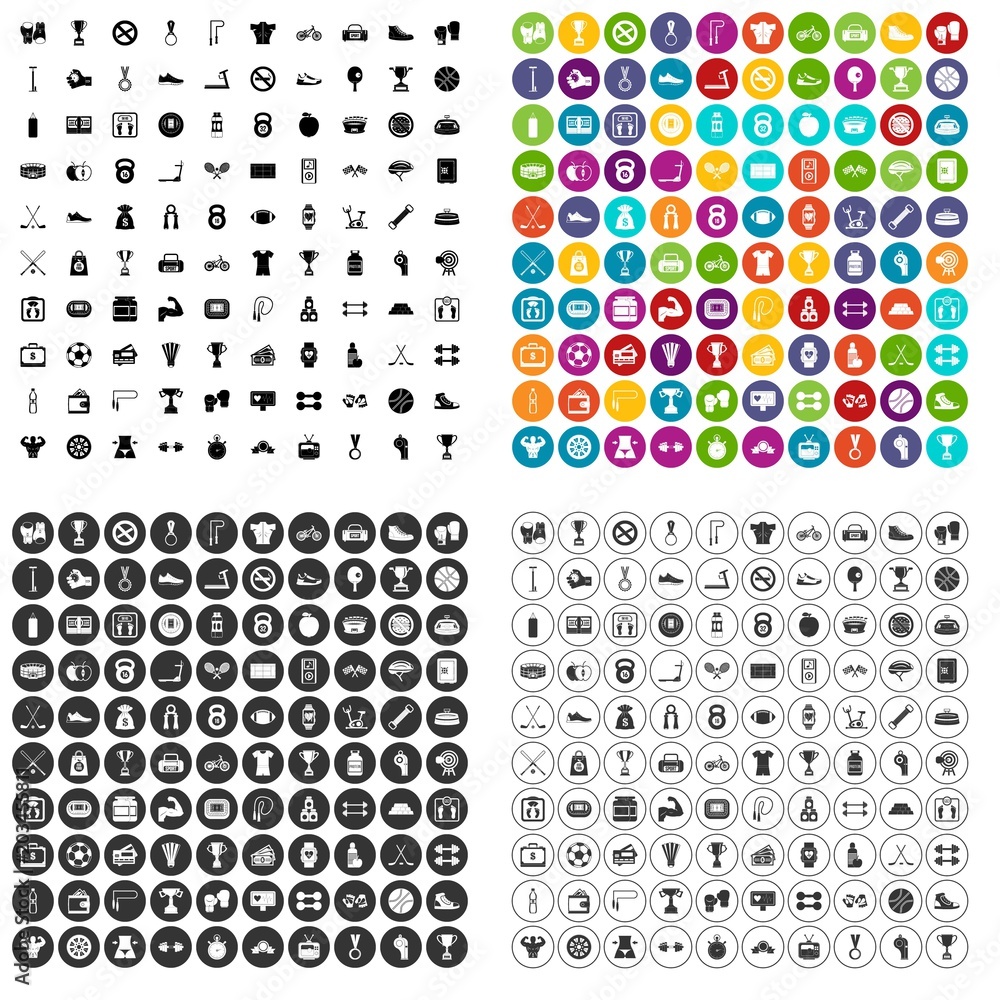 100 boxing icons set vector in 4 variant for any web design isolated on white 100 boxing icons set vector in 4 variant for any web design isolated on white