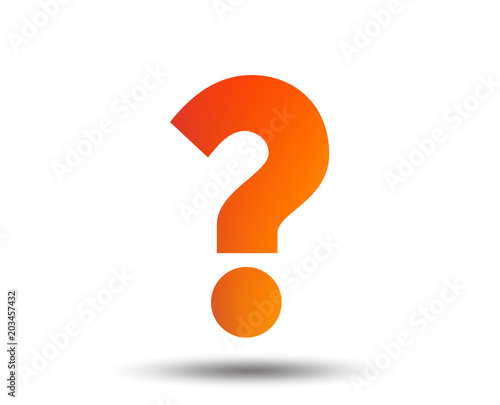 Question mark sign icon. Help symbol. FAQ sign. Blurred gradient design element. Vivid graphic flat icon. Vector
