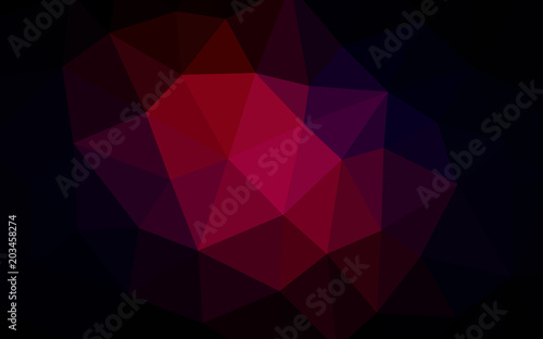 Dark Pink, Red vector polygonal background.