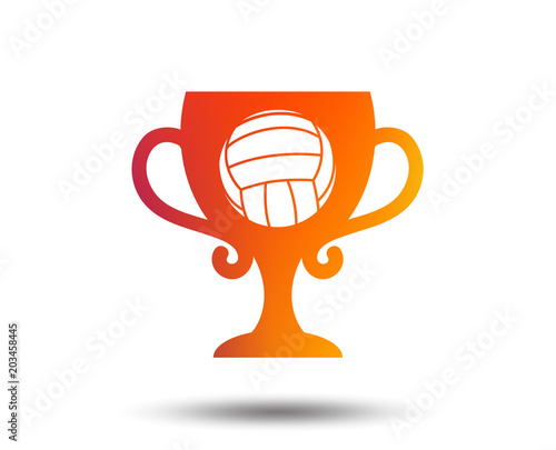 Volleyball sign icon. Beach sport symbol. Winner award cup. Blurred gradient design element. Vivid graphic flat icon. Vector