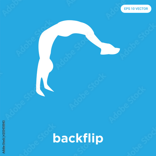 backflip icon isolated on blue background
