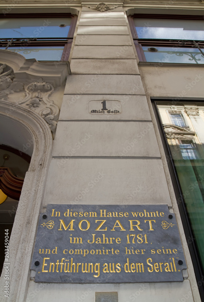 Naklejka premium Wohnhaus von Wolfgang Amadeus Mozart in Wien