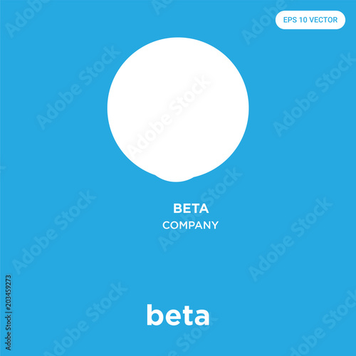 beta icon isolated on blue background