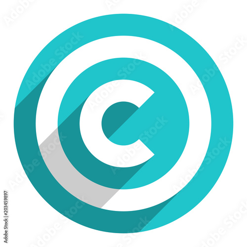 Copyright symbol or copyright sign in flat style
