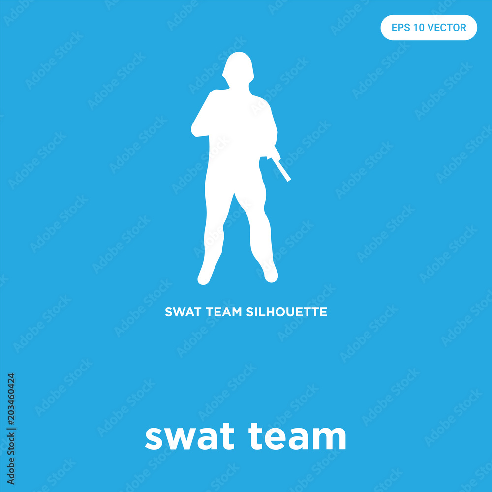 swat team icon isolated on blue background swat team icon isolated on blue background