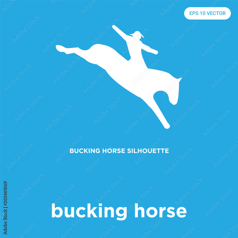 bucking horse icon isolated on blue background bucking horse icon isolated on blue background