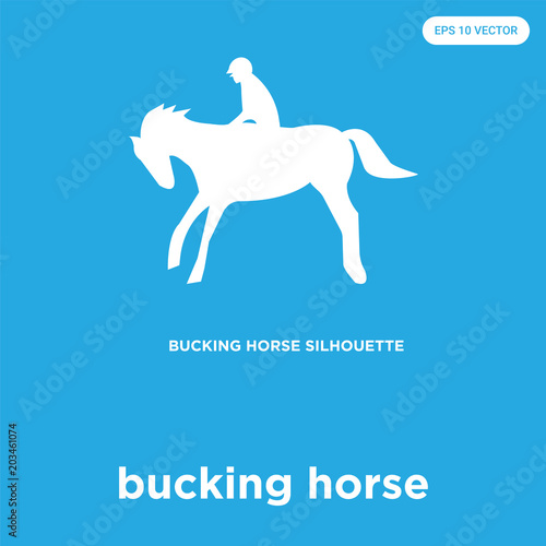 bucking horse icon isolated on blue background