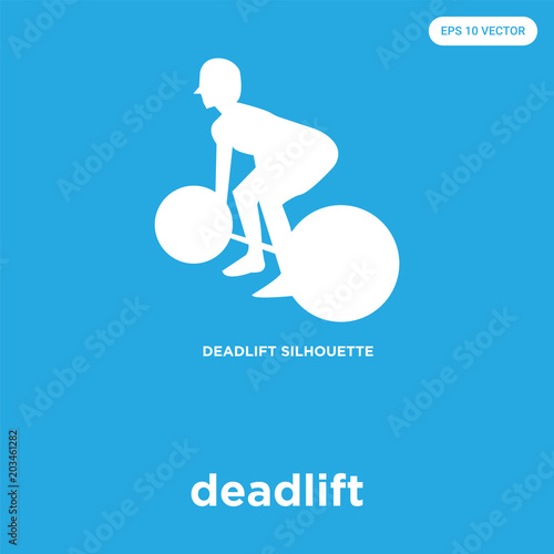 deadlift icon isolated on blue background