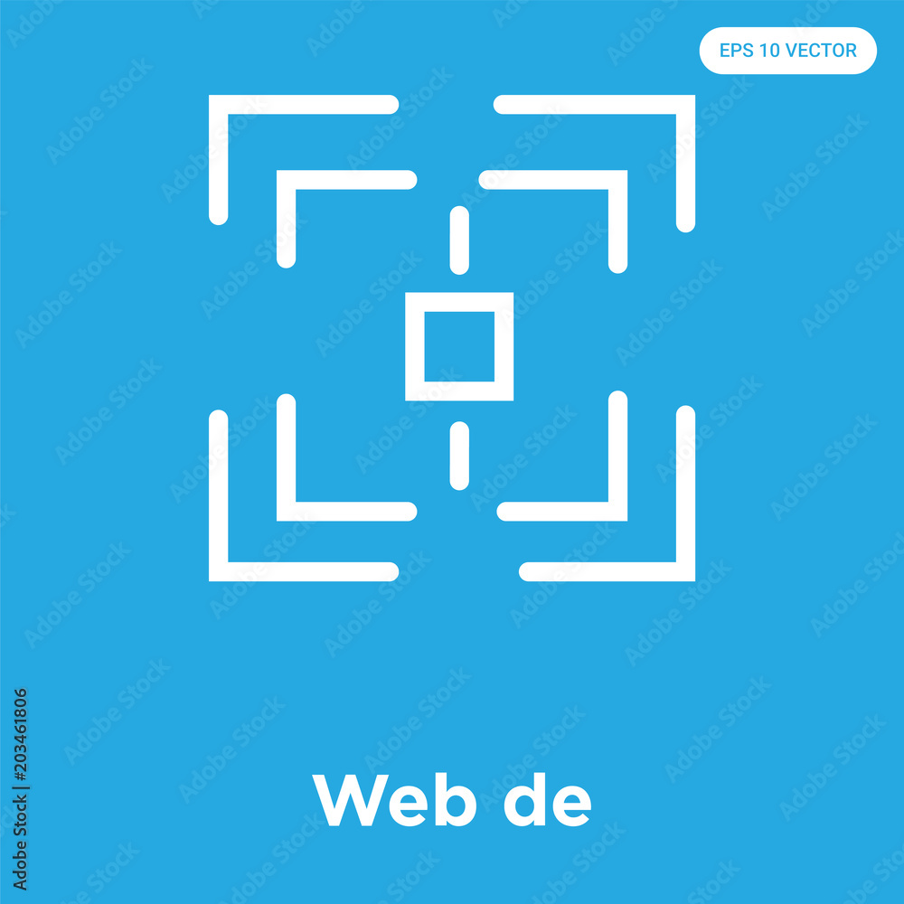 Web de icon isolated on blue background Web de icon isolated on blue background