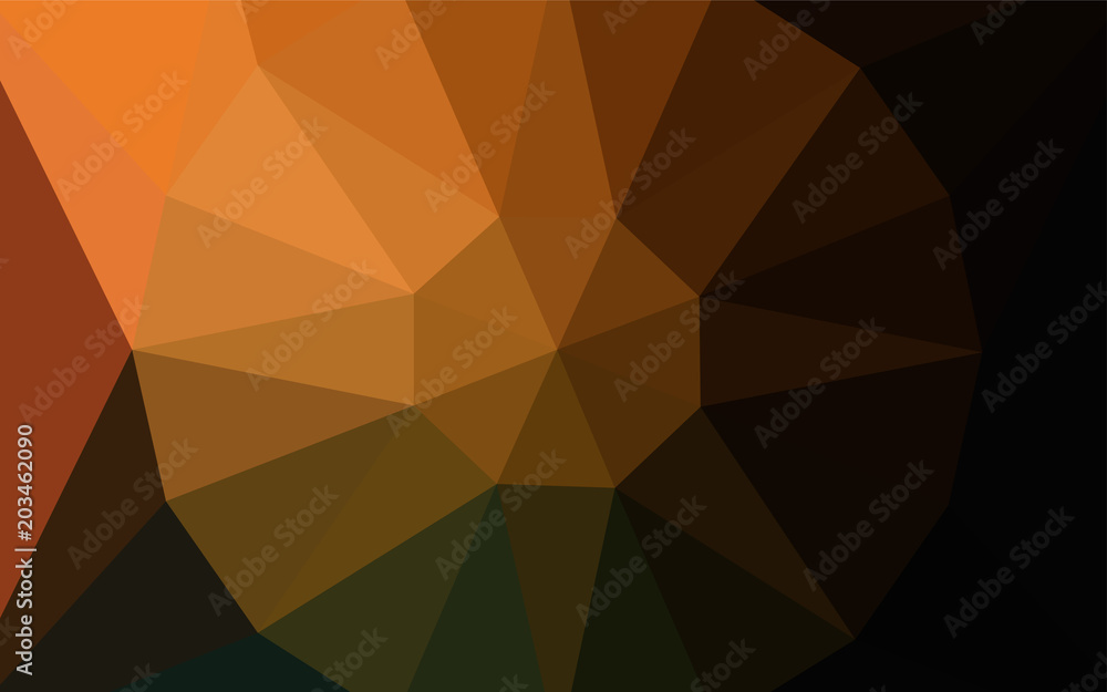Obraz premium Dark Orange vector low poly texture with a diamond.