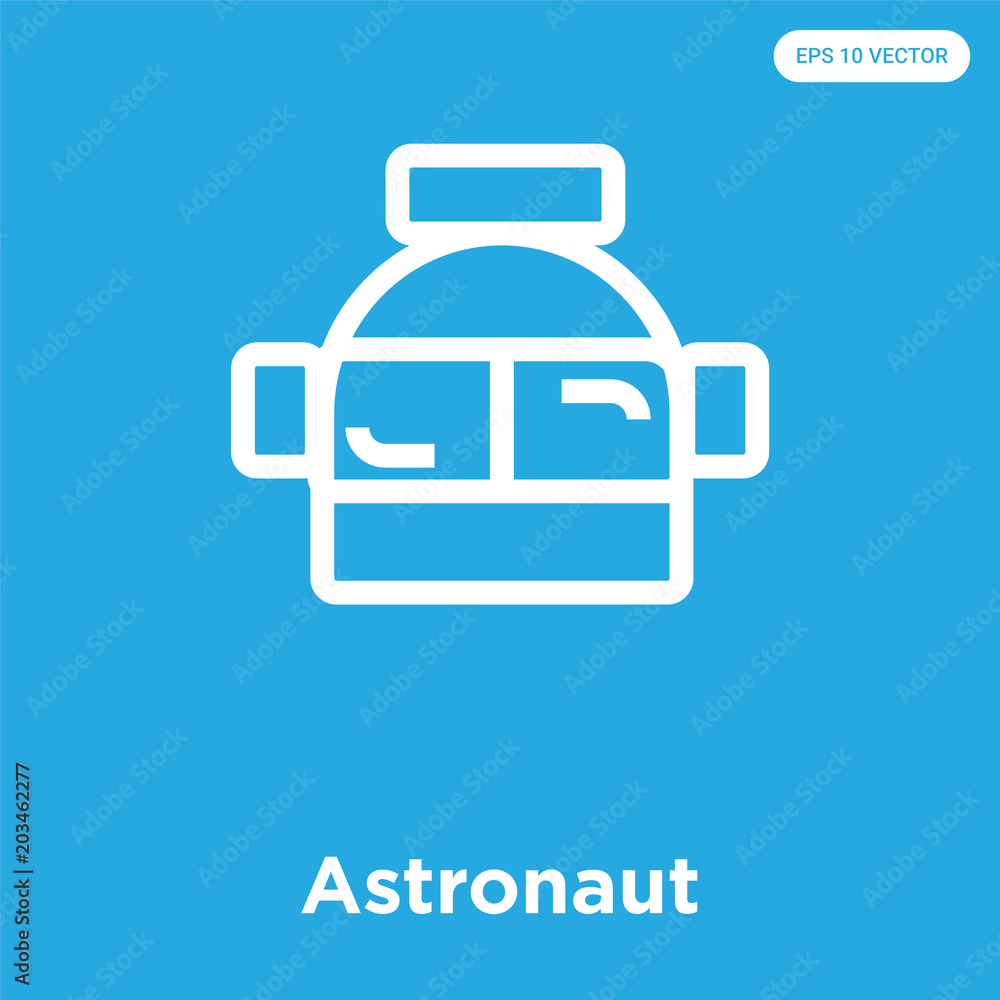 Astronaut icon isolated on blue background Astronaut icon isolated on blue background