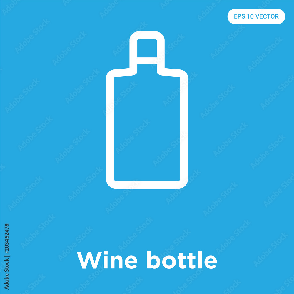Wine bottle icon isolated on blue background Wine bottle icon isolated on blue background
