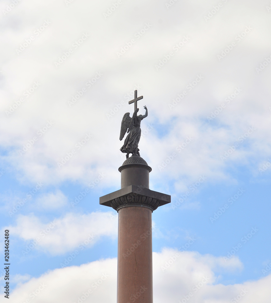 Alexander Column on cloud sky background. Alexander Column on cloud sky background.
