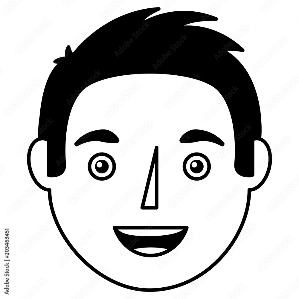young man face character image vector illustration young man face character image vector illustration