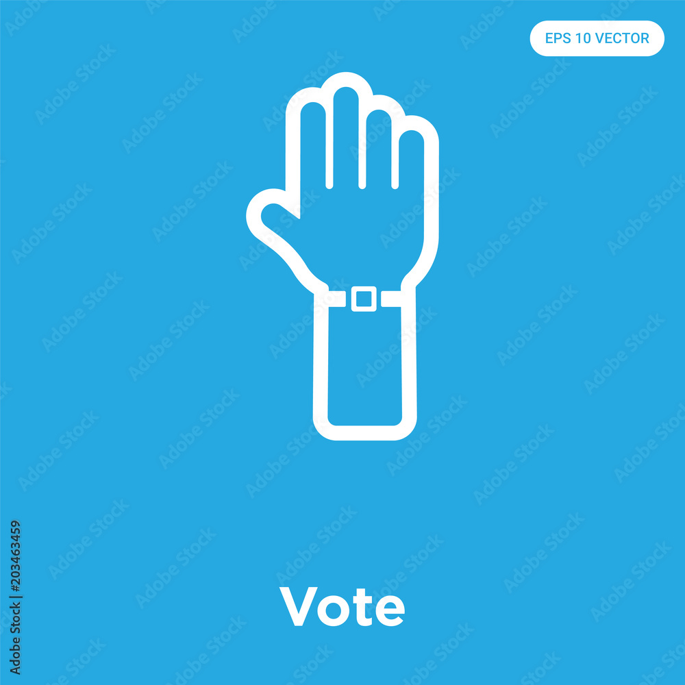 Obraz premium Vote icon isolated on blue background