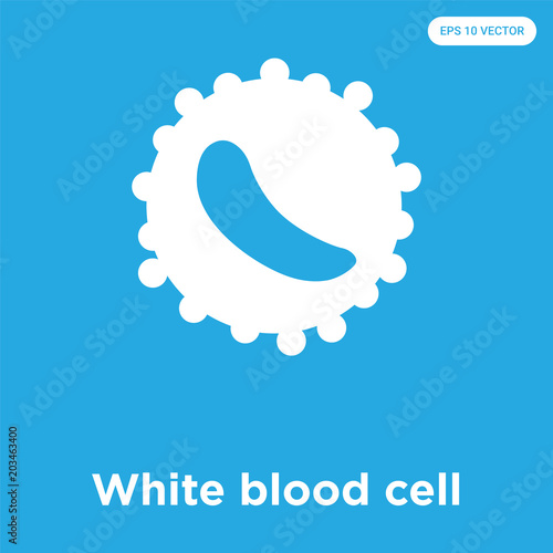 White blood cell icon isolated on blue background