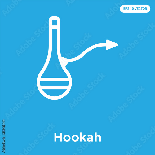 Hookah icon isolated on blue background