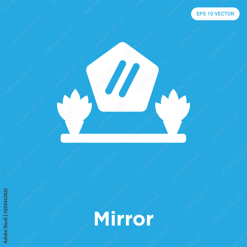 Obraz premium Mirror icon isolated on blue background