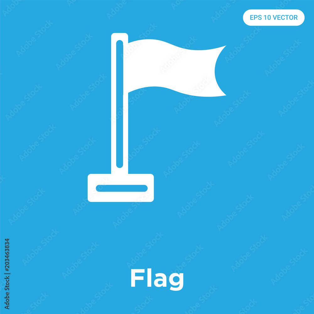 Flag icon isolated on blue background Flag icon isolated on blue background