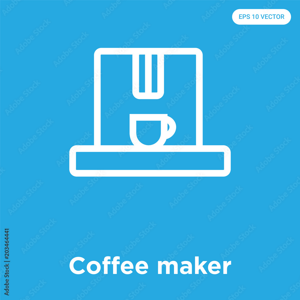 Coffee maker icon isolated on blue background Coffee maker icon isolated on blue background