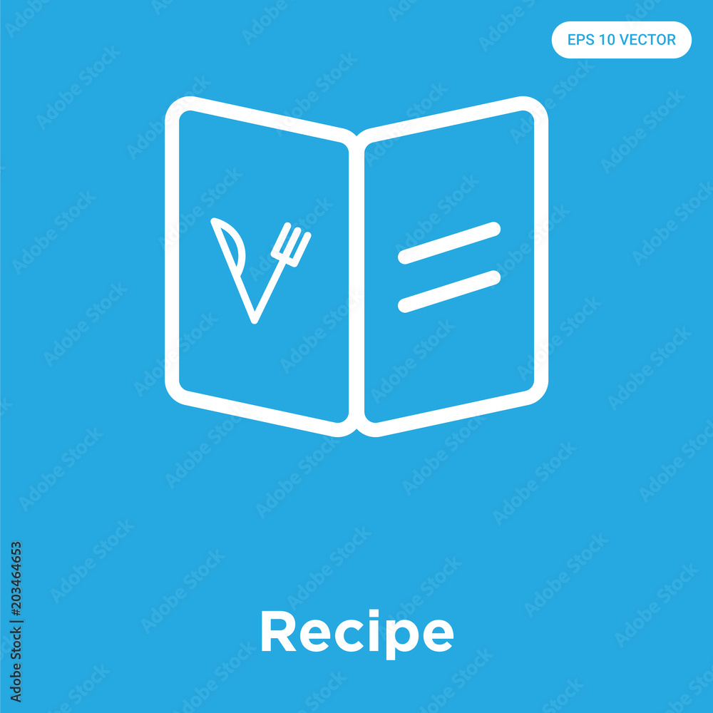 Recipe icon isolated on blue background Recipe icon isolated on blue background