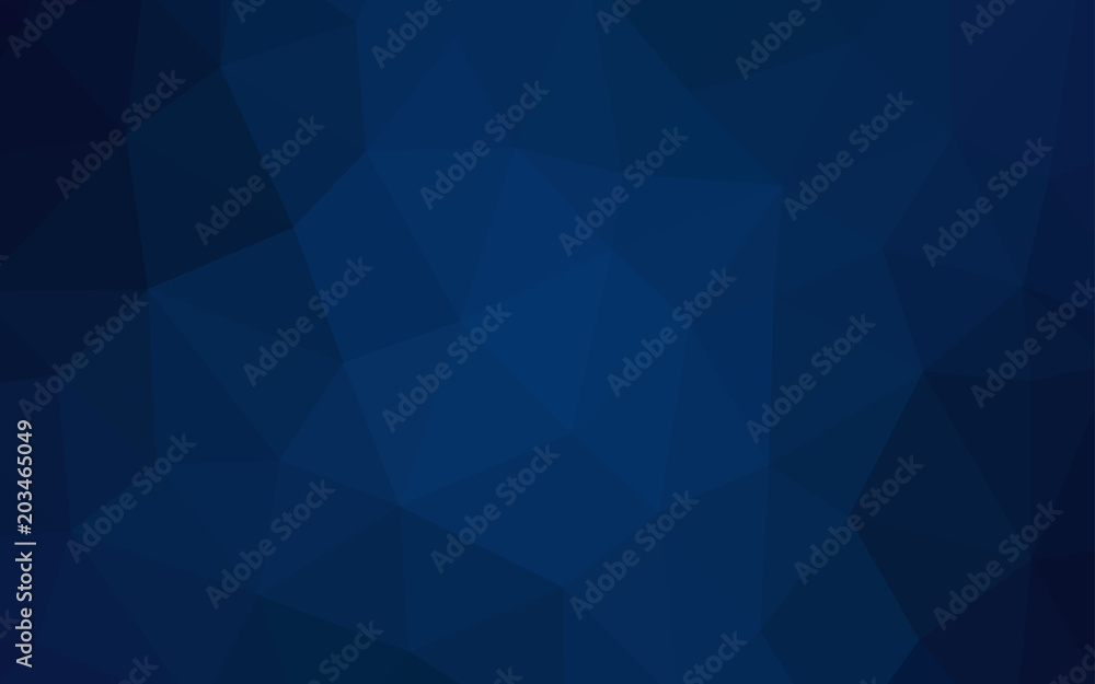 Obraz premium Dark BLUE vector gradient triangles pattern.