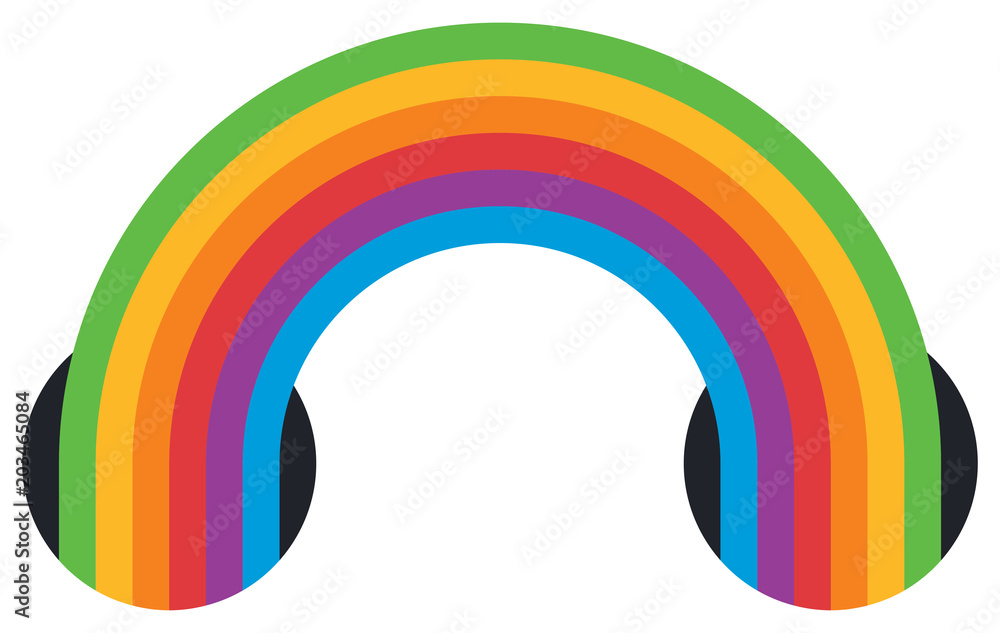 Fototapeta premium Rainbow icon multicolored ribbon