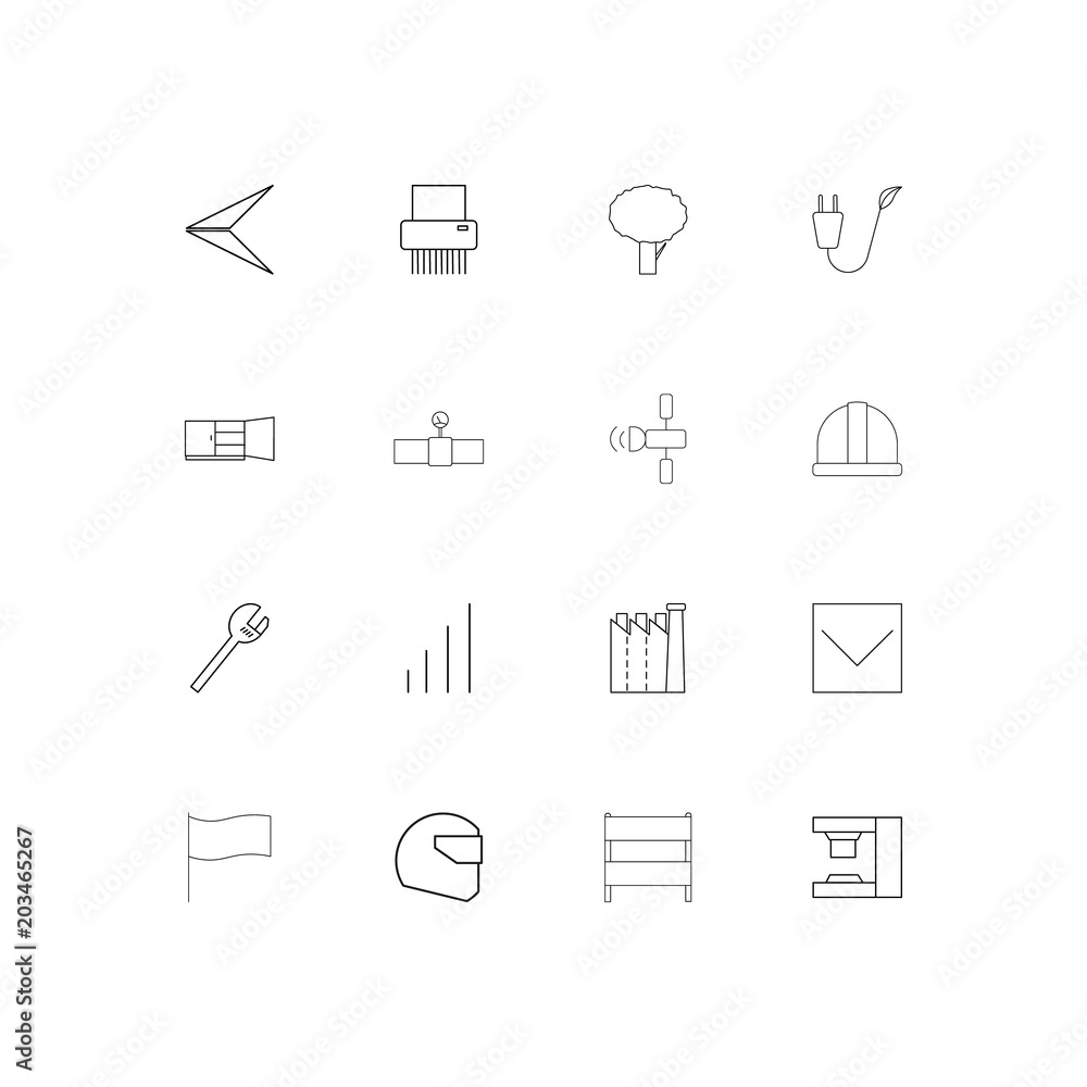 Industry linear thin icons set. Outlined simple vector icons