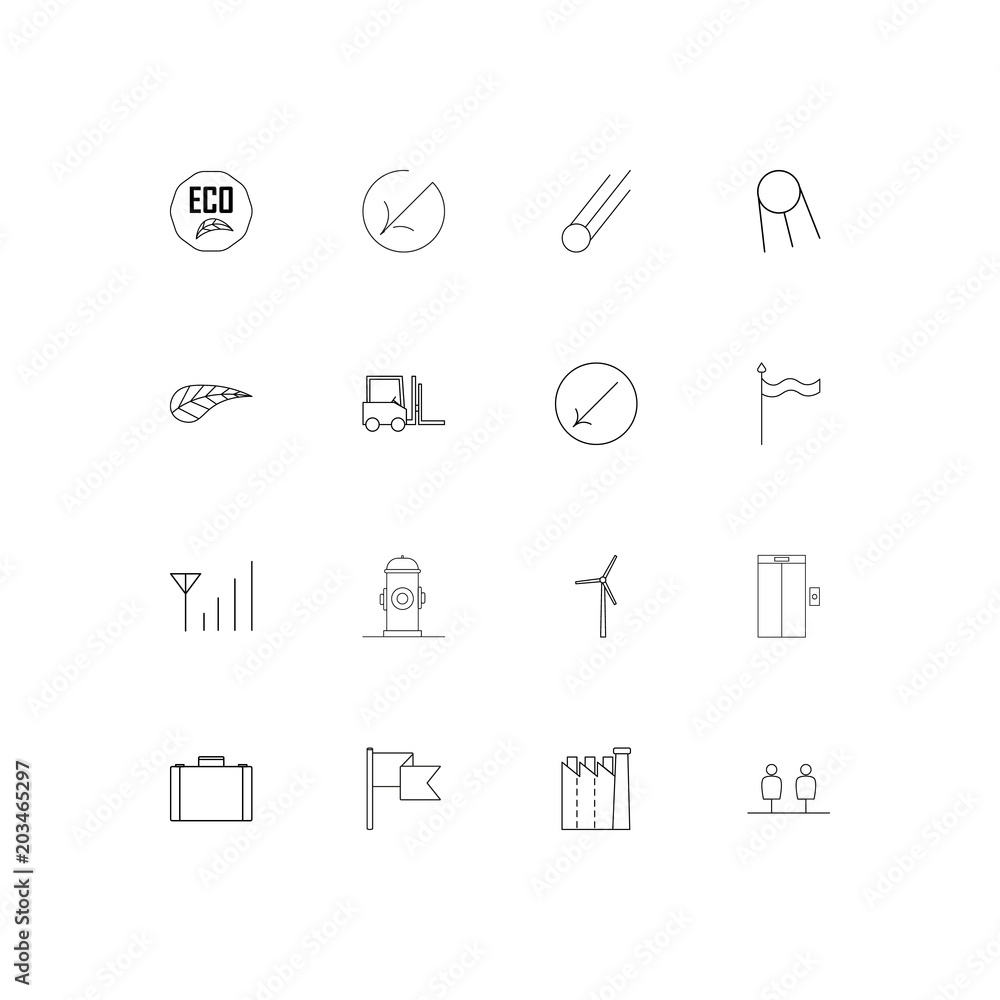 Industry linear thin icons set. Outlined simple vector icons Industry linear thin icons set. Outlined simple vector icons