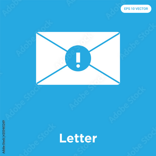 Free Download Letter icon isolated on blue background - GFXLoad