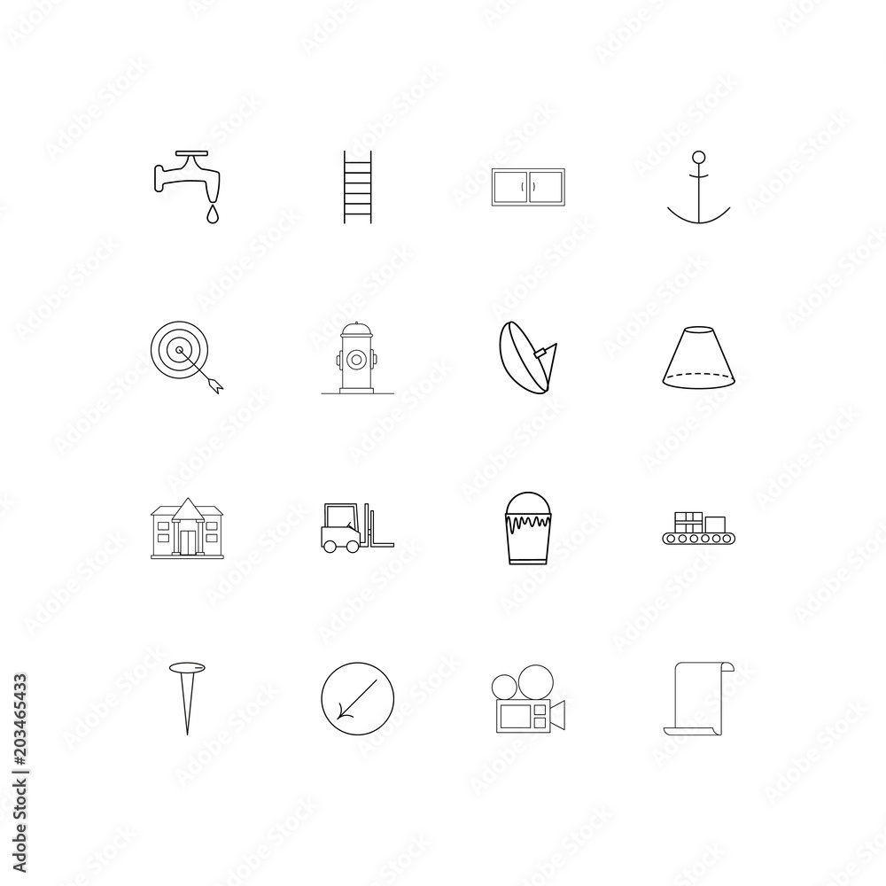 Industry linear thin icons set. Outlined simple vector icons Industry linear thin icons set. Outlined simple vector icons