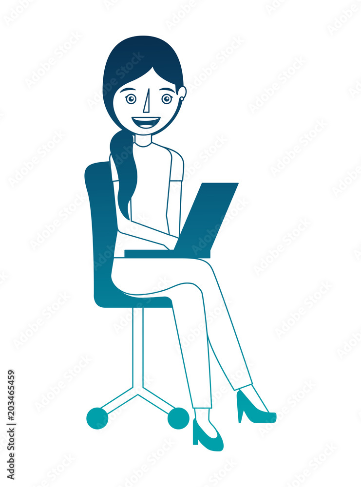 woman with laptop in the chair character vector illustration design woman with laptop in the chair character vector illustration design