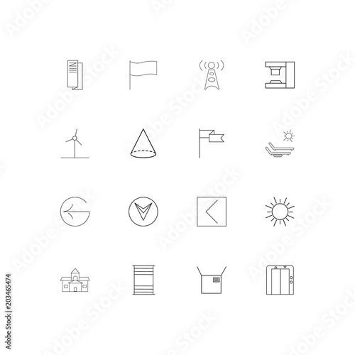 Industry linear thin icons set. Outlined simple vector icons