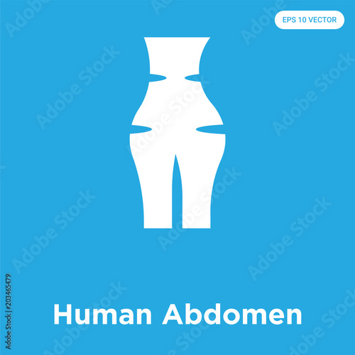 Human Abdomen icon isolated on blue background