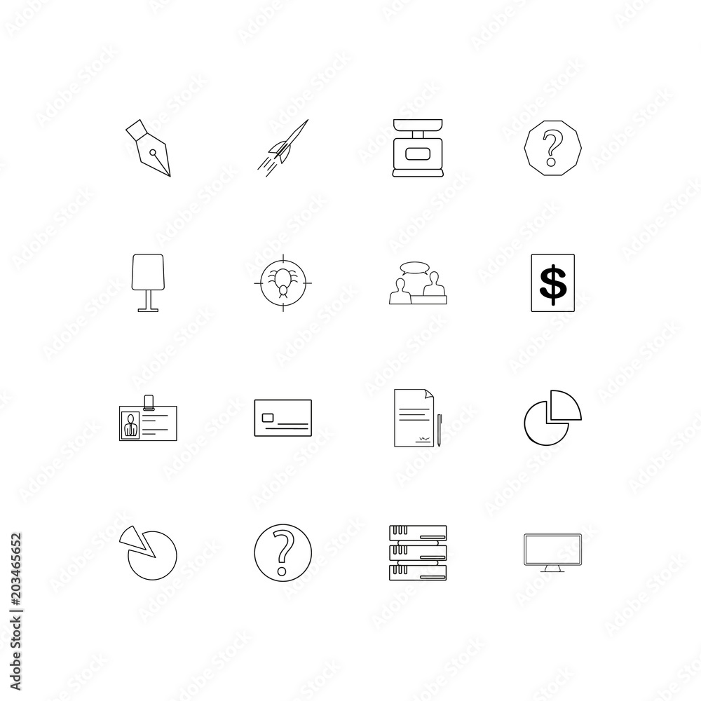Business linear thin icons set. Outlined simple vector icons Business linear thin icons set. Outlined simple vector icons