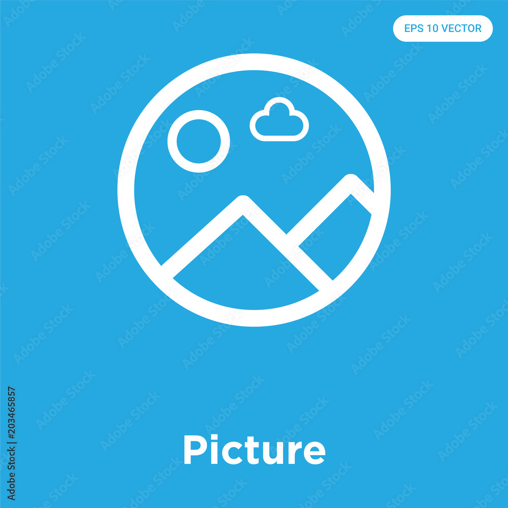 Picture icon isolated on blue background Picture icon isolated on blue background