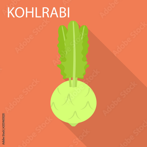 Kohlrabi icon. Flat illustration of kohlrabi vector icon for web design