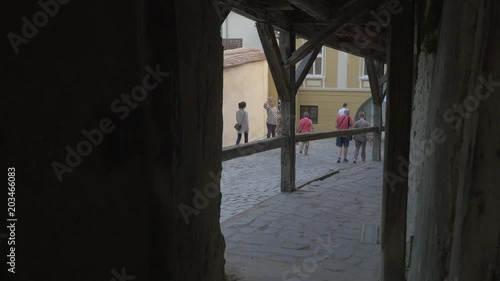 People walking on Turnului Street photo