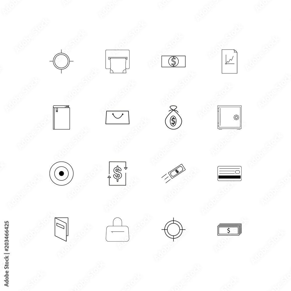 Banking, Finance And Money linear thin icons set. Outlined simple vector icons Banking, Finance And Money linear thin icons set. Outlined simple vector icons