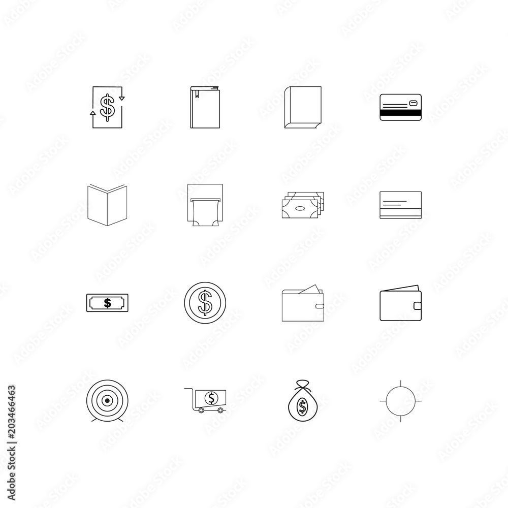 Banking, Finance And Money linear thin icons set. Outlined simple vector icons Banking, Finance And Money linear thin icons set. Outlined simple vector icons