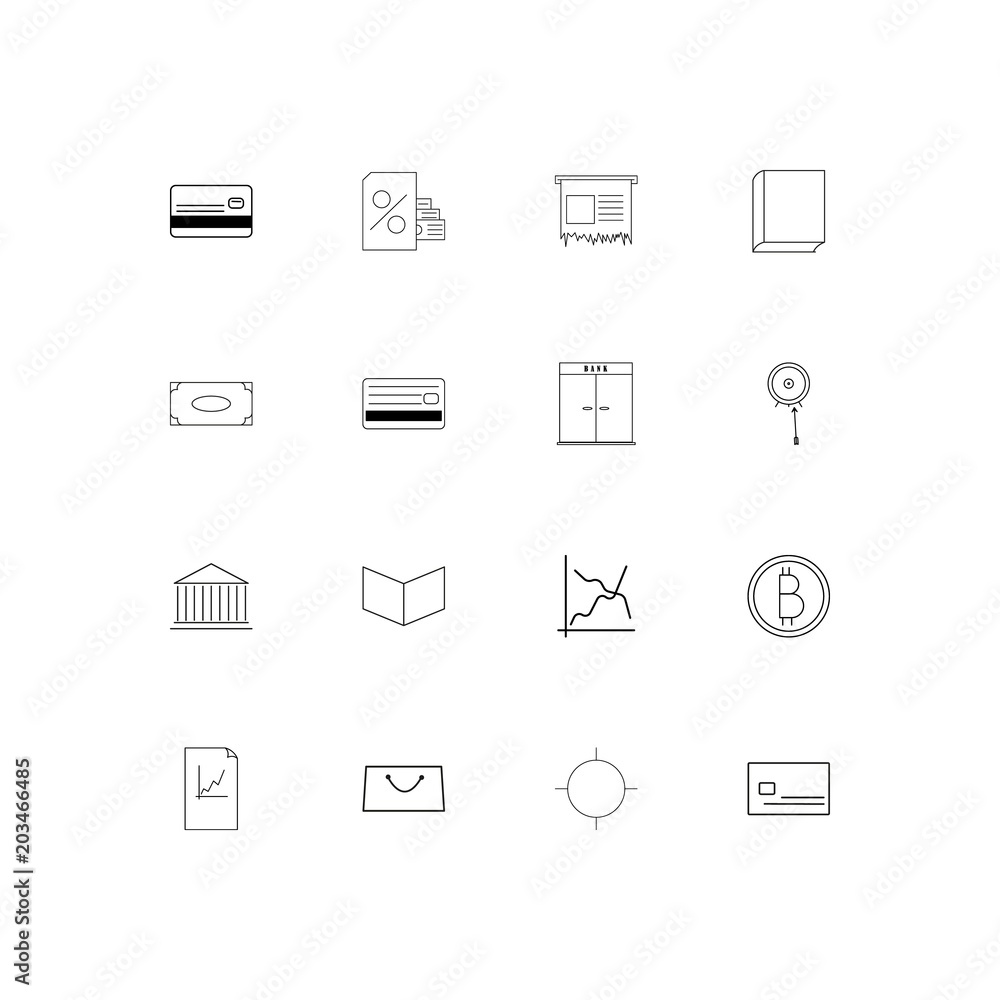 Banking, Finance And Money linear thin icons set. Outlined simple vector icons Banking, Finance And Money linear thin icons set. Outlined simple vector icons