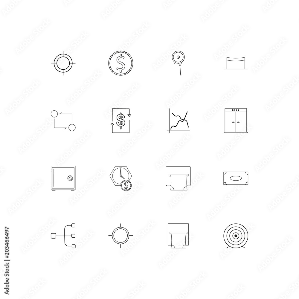 Banking, Finance And Money linear thin icons set. Outlined simple vector icons Banking, Finance And Money linear thin icons set. Outlined simple vector icons