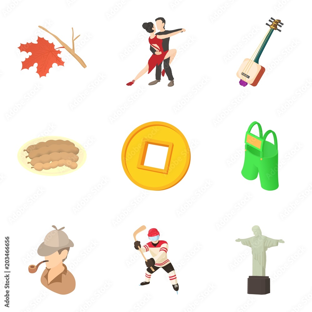 Population density icons set. Cartoon set of 9 population density ...