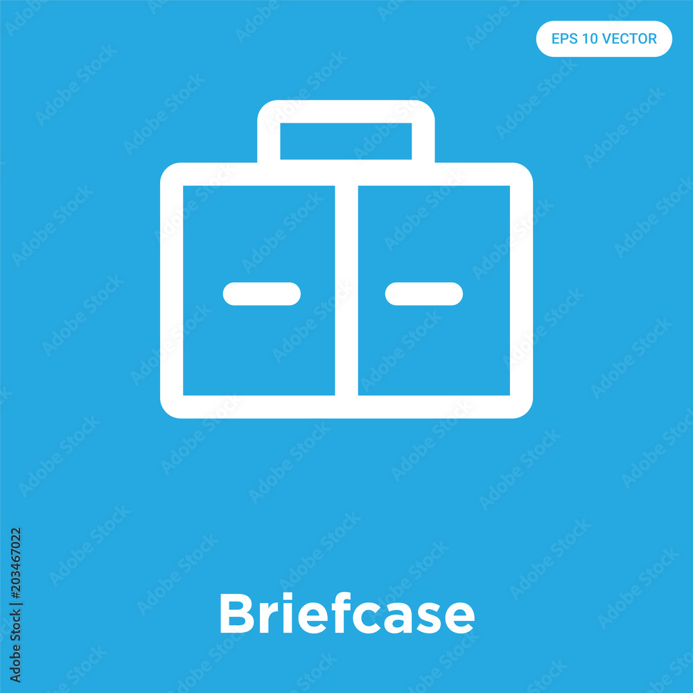 Briefcase icon isolated on blue background Briefcase icon isolated on blue background
