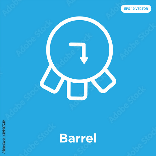 Barrel icon isolated on blue background