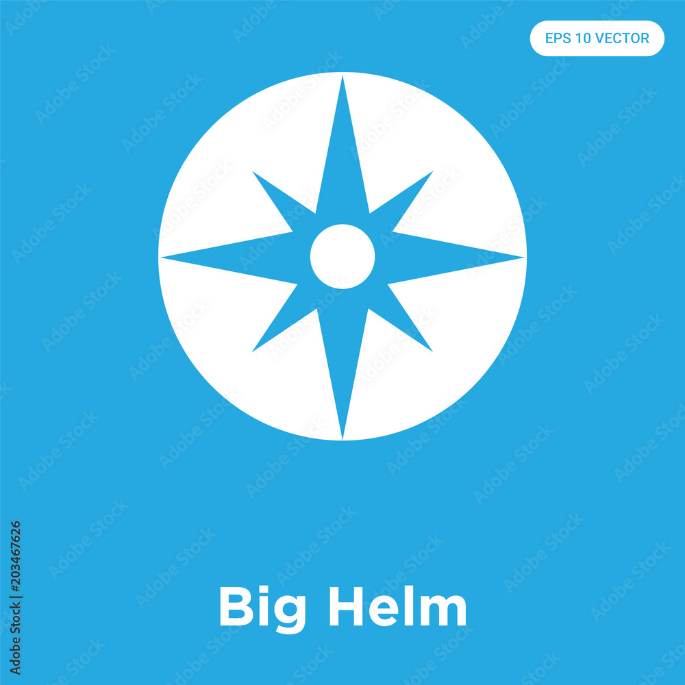 Big Helm icon isolated on blue background Big Helm icon isolated on blue background