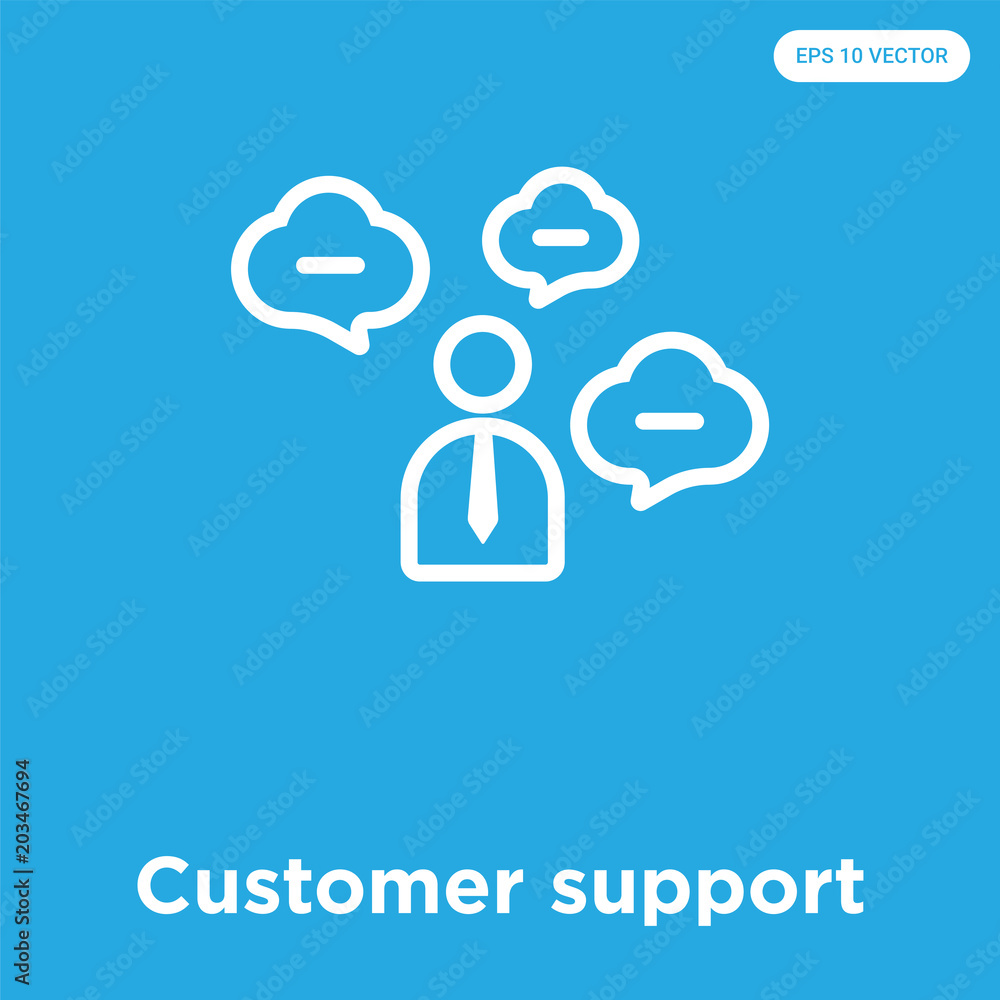 Customer support icon isolated on blue background Customer support icon isolated on blue background