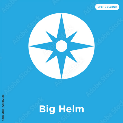 Big Helm icon isolated on blue background